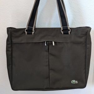 Dark Army/Forest Green Lacoste Canvas Tote Bag